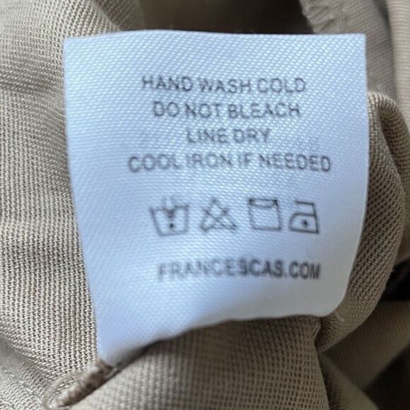 Francescas Pants Womens Small S Khaki Tan Paperbag NEW High Waisted Tie Mi Ami - Picture 8 of 8